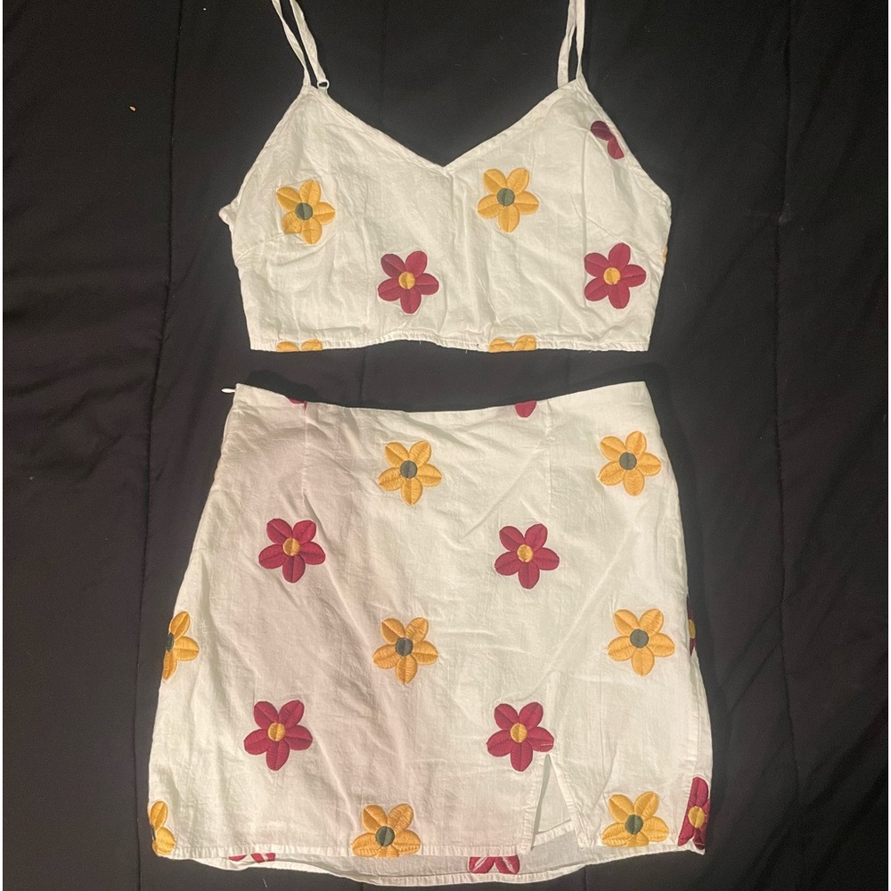 ⭒ cute floral spring set